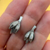 Soviet 60s sterling silver earrings #40