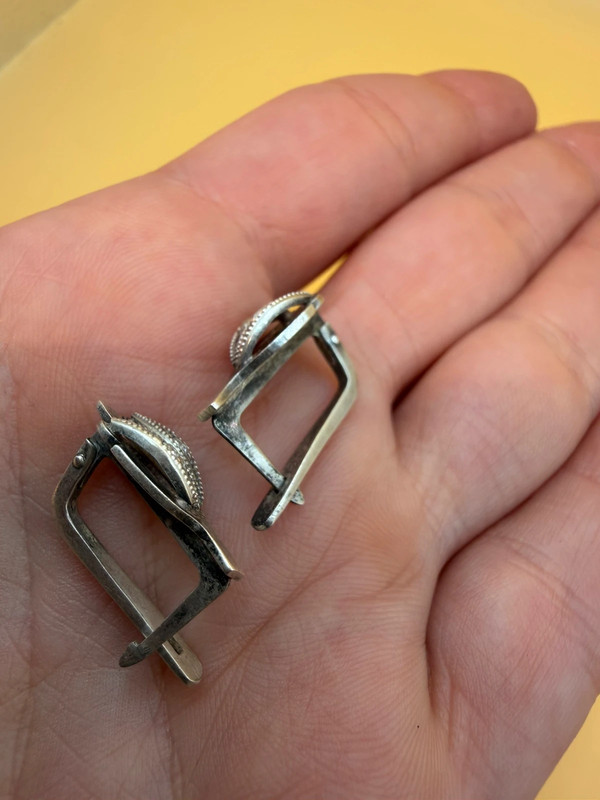 Soviet 60s sterling silver earrings #40