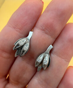 Soviet 60s sterling silver earrings #40