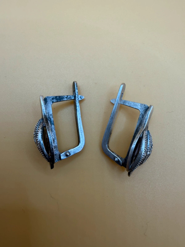 Soviet 60s sterling silver earrings #40