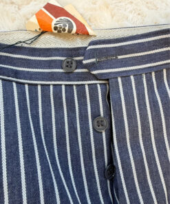 Men’s Vintage Soviet Ukrainian Striped Cotton Trousers – UK 38 / W32 Regular