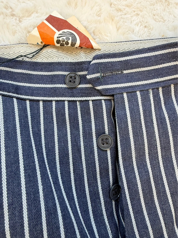Men’s Vintage Soviet Ukrainian Striped Cotton Trousers – UK 38 / W32 Regular