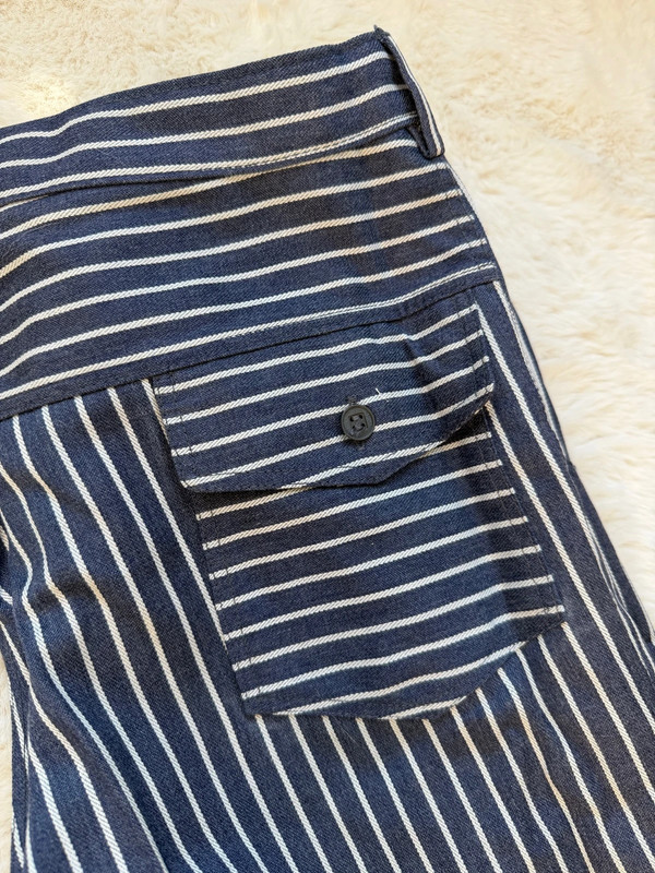 Men’s Vintage Soviet Ukrainian Striped Cotton Trousers – UK 38 / W32 Regular