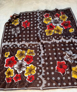 Vintage Soviet Lithuanian Brown Triacetate Scarf – New Old Stock 1976