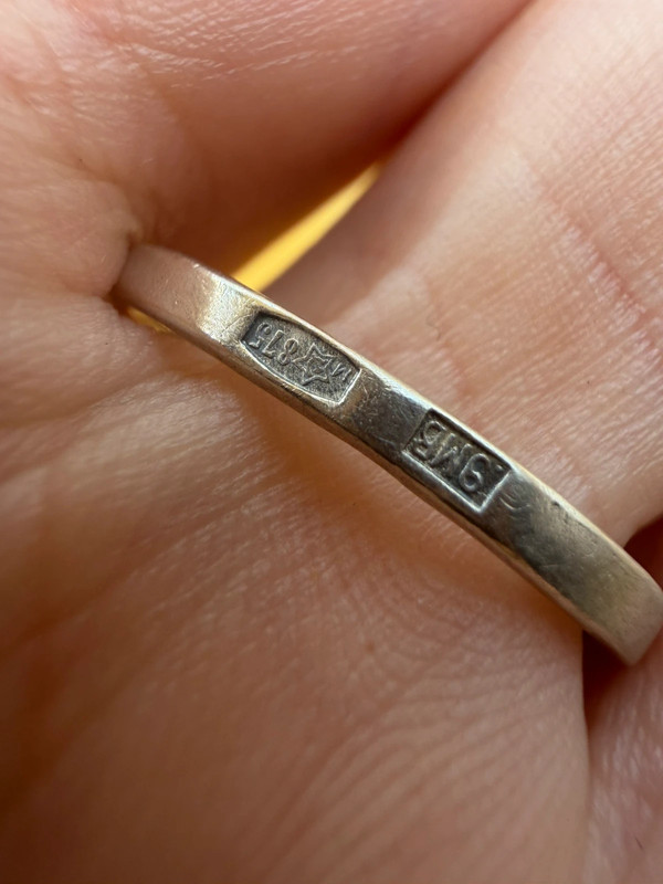 Soviet 875 silver ring Uk size S#138