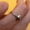 Silver dolphin tail ring, adjustable, size J#101