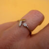 Silver dolphin tail ring, adjustable, size J#101