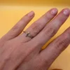 Silver dolphin tail ring, adjustable, size J#101