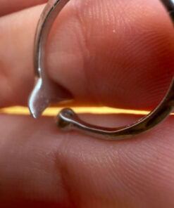 Silver dolphin tail ring, adjustable, size J