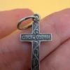 Vintage protective cross pendant, 925 sterling silver, ‘Save and Protect’ #101