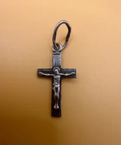 Vintage protective cross pendant, 925 sterling silver, ‘Save and Protect’