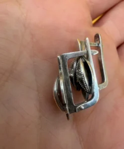 Soviet sterling silver earrings