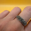 Silver ring with marcasites, size O#144