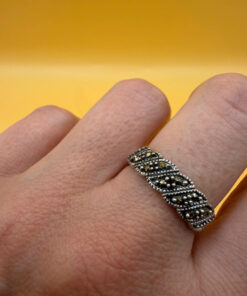 Silver ring with marcasites, size O#144