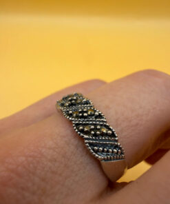 Silver ring with marcasites, size O