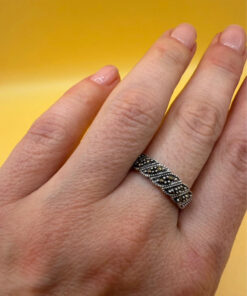 Silver ring with marcasites, size O#144
