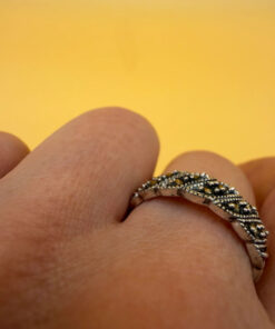 Silver ring with marcasites, size O
