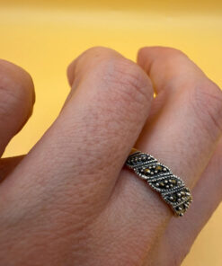 Silver ring with marcasites, size O