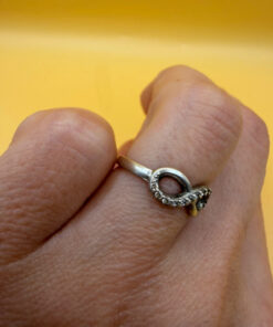 Eternity silver ring, size K, vintage#115