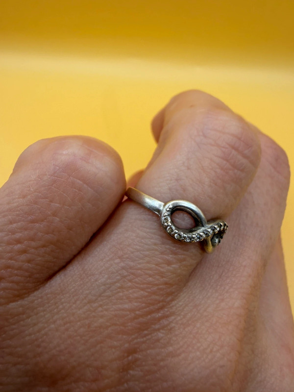 Eternity silver ring, size K, vintage#115