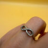 Eternity silver ring, size K, vintage#115