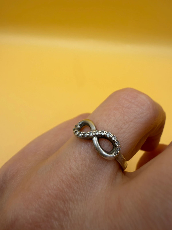 Eternity silver ring, size K, vintage#115