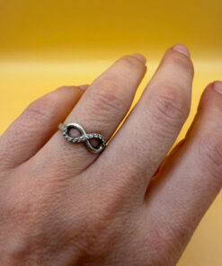 Eternity silver ring, size K, vintage#115