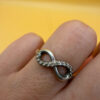 Eternity silver ring, size K, vintage#115