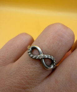 Eternity silver ring, size K, vintage