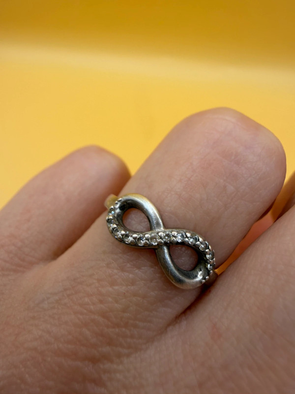 Eternity silver ring, size K, vintage#115