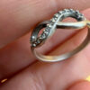 Eternity silver ring, size K, vintage#115