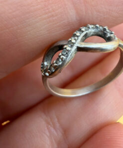 Eternity silver ring, size K, vintage