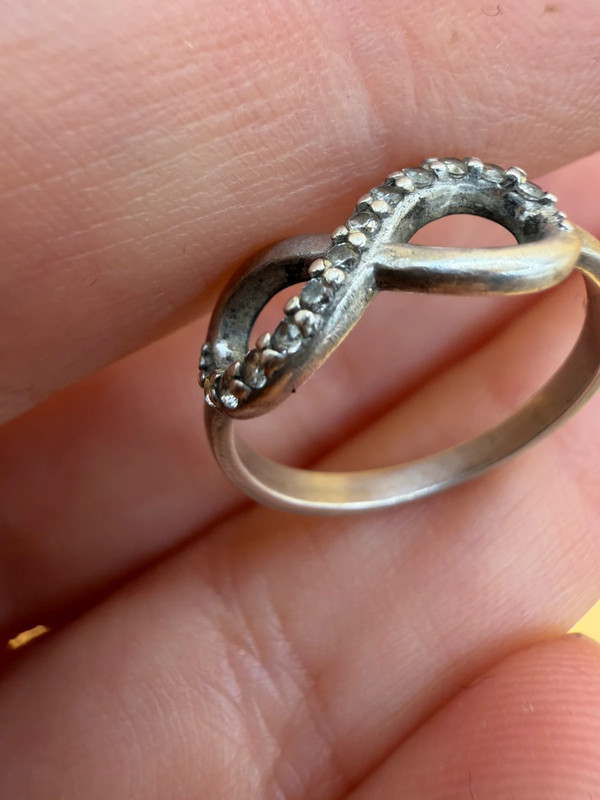 Eternity silver ring, size K, vintage#115