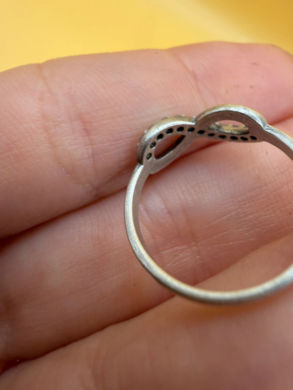 Eternity silver ring, size K, vintage#115
