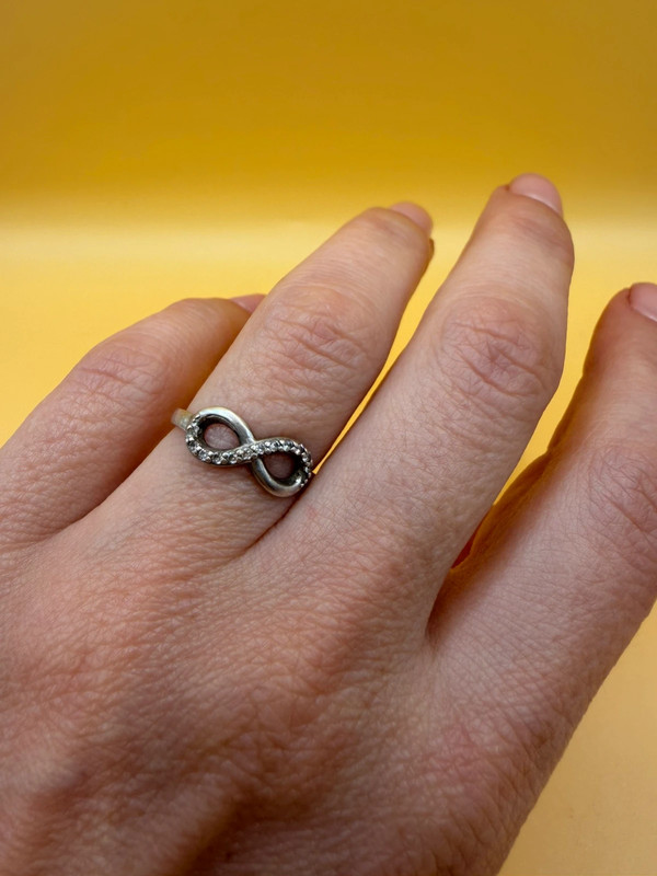 Eternity silver ring, size K, vintage#115