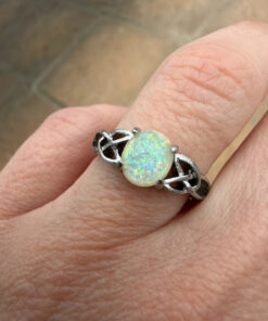 Nickel opal ring, size K.