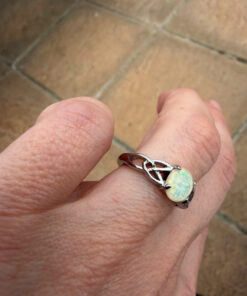 Nickel opal ring, size K