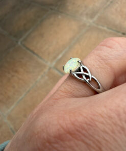 Nickel opal ring, size K