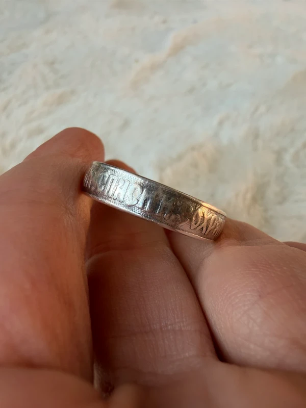 Ring size Y, “Save and Protect” inscription in Old Church Slavonic, silver