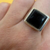 Wyatt & Green Vintage 1955 sterling silver onyx ring by Wyatt & Green, UK size O#149