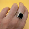 Wyatt & Green Vintage 1955 sterling silver onyx ring by Wyatt & Green, UK size O#149