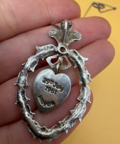 vintage hallmarked silver pendant ‘charles & diana wedding’ 1981