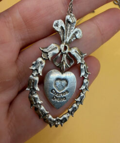 vintage hallmarked silver pendant ‘charles & diana wedding’ 1981