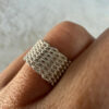 Amazing chain ring, size K, 925 sterling silver#148