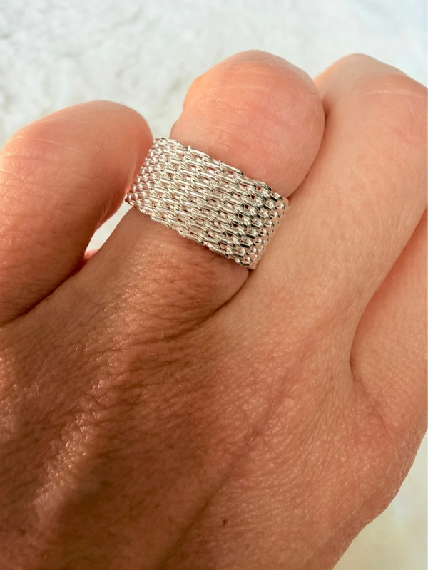 Amazing chain ring, size K, 925 sterling silver#148