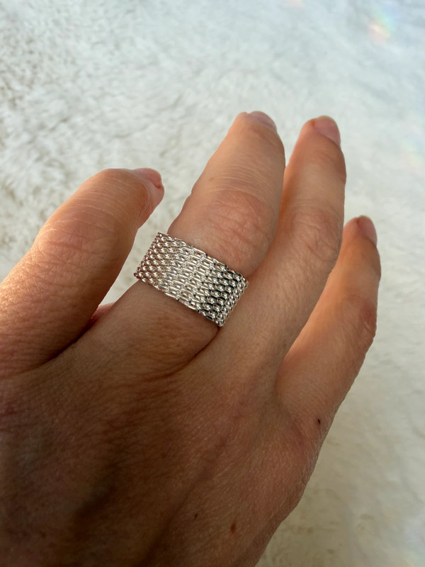 Amazing chain ring, size K, 925 sterling silver#148