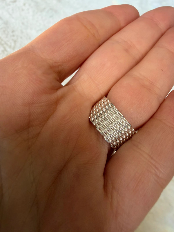 Amazing chain ring, size K, 925 sterling silver#148