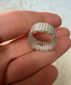 Amazing chain ring, size K, 925 sterling silver