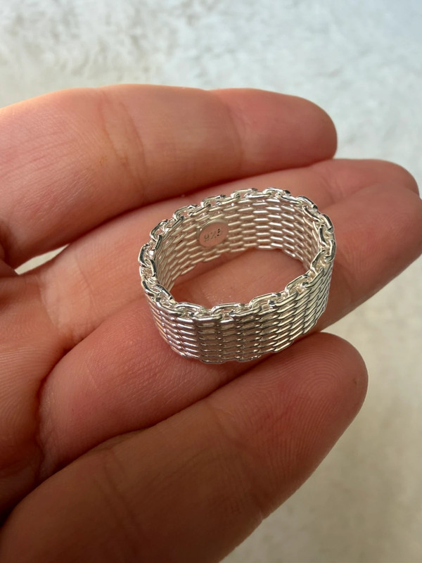 Amazing chain ring, size K, 925 sterling silver#148