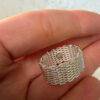 Amazing chain ring, size K, 925 sterling silver#148